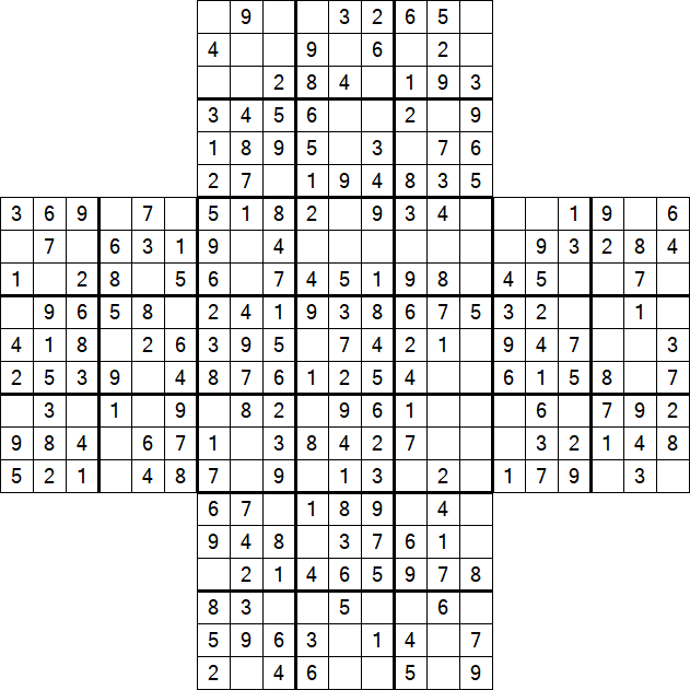 Cross Sudoku - Easy