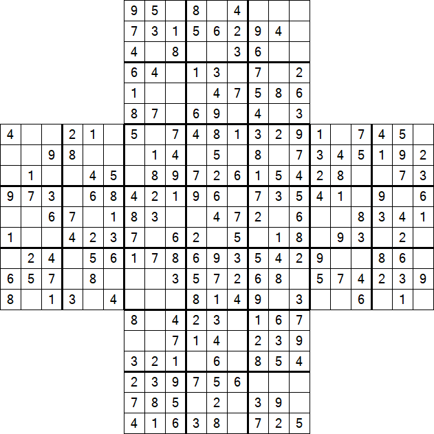 Cross Sudoku - Easy