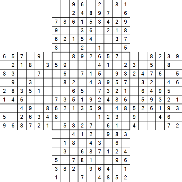 Cross Sudoku - Easy