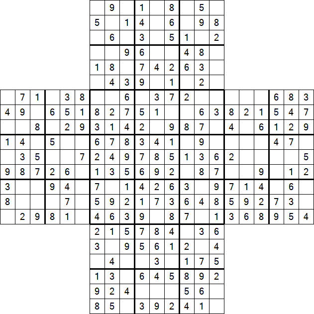 Cross Sudoku - Easy