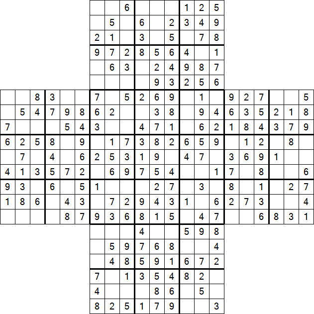 Cross Sudoku - Easy