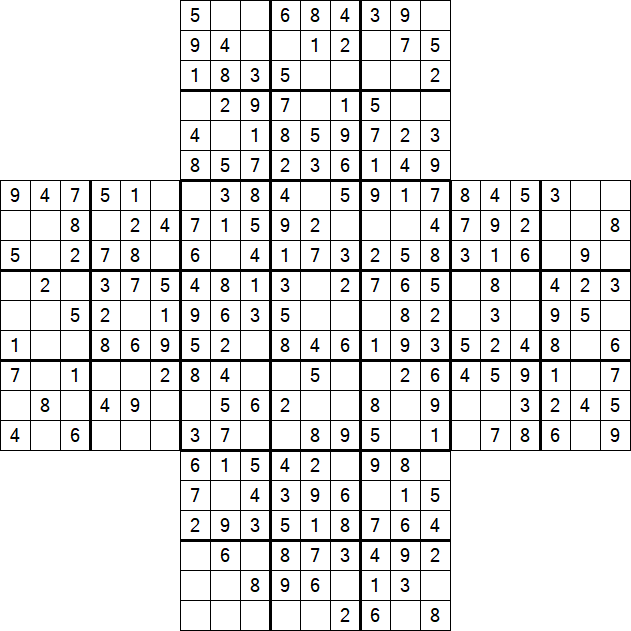 Cross Sudoku - Easy