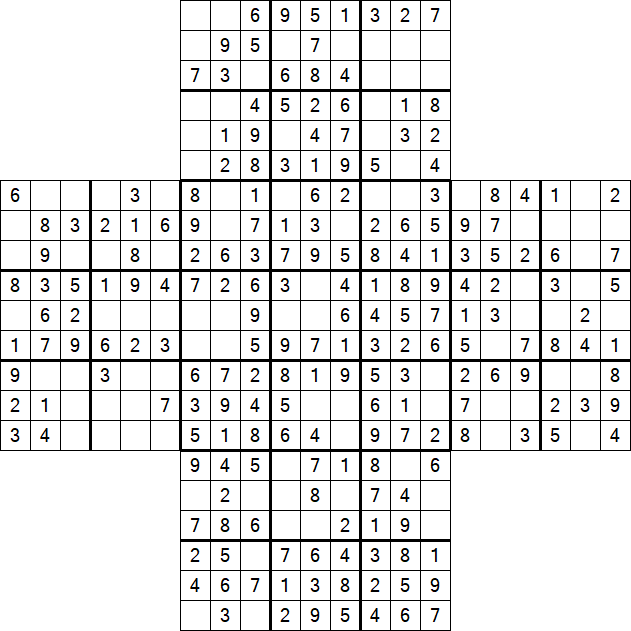 Cross Sudoku - Easy