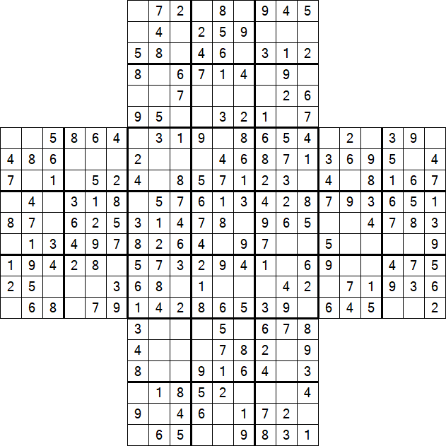 Cross Sudoku - Easy