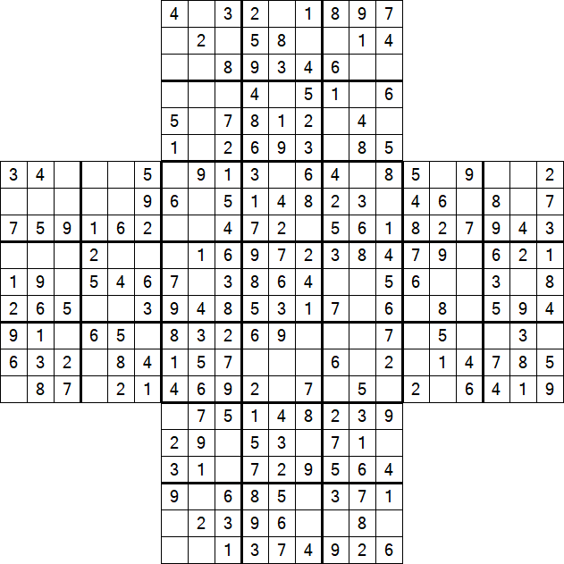 Cross Sudoku - Easy