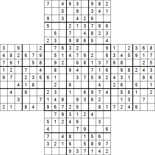 Cross Sudoku - Easy