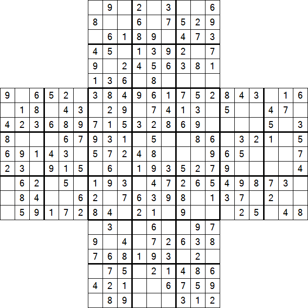 Cross Sudoku - Easy