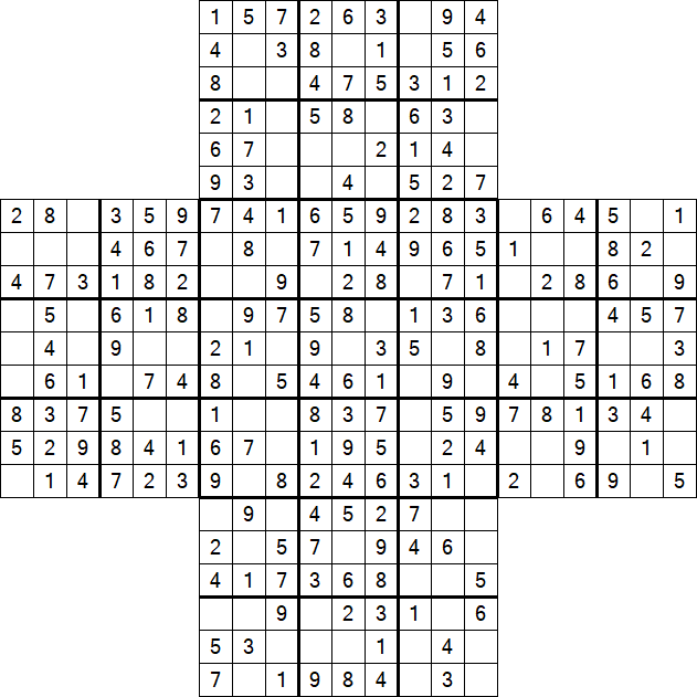 Cross Sudoku - Easy