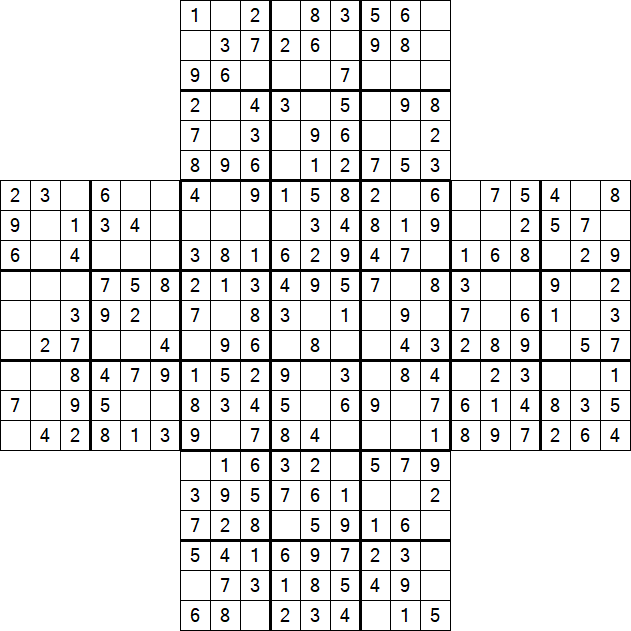 Cross Sudoku - Easy