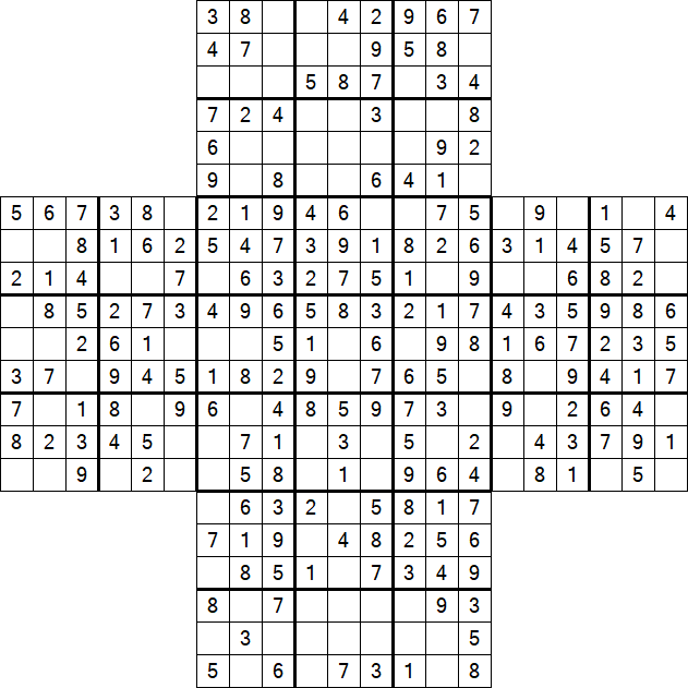 Cross Sudoku - Easy
