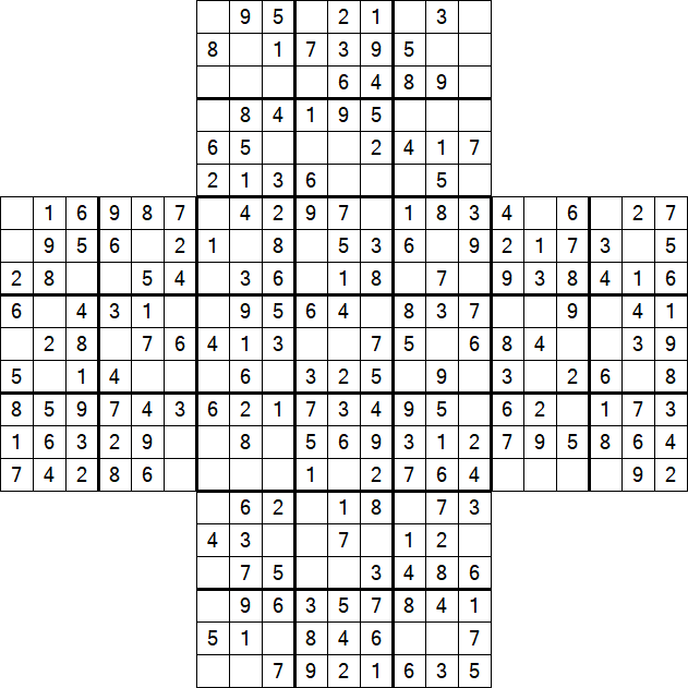 Cross Sudoku - Easy