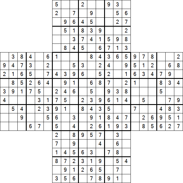 Cross Sudoku - Easy