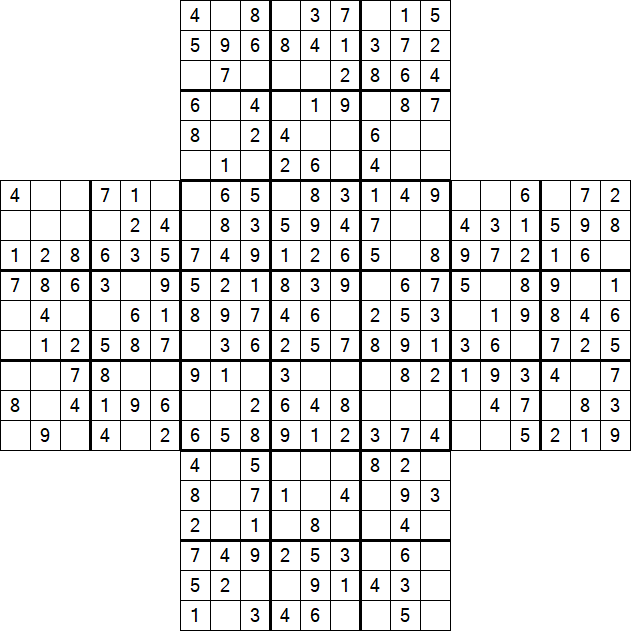 Cross Sudoku - Easy