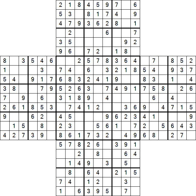 Cross Sudoku - Easy