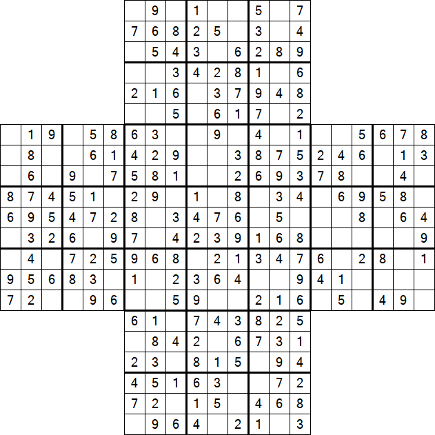 Cross Sudoku - Easy