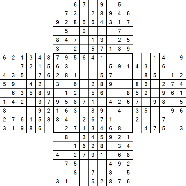 Cross Sudoku - Easy