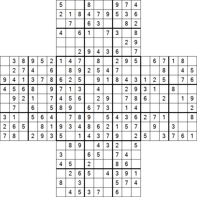 Cross Sudoku - Easy