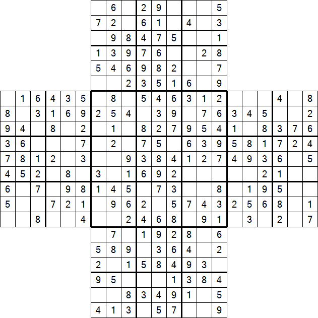 Cross Sudoku - Easy
