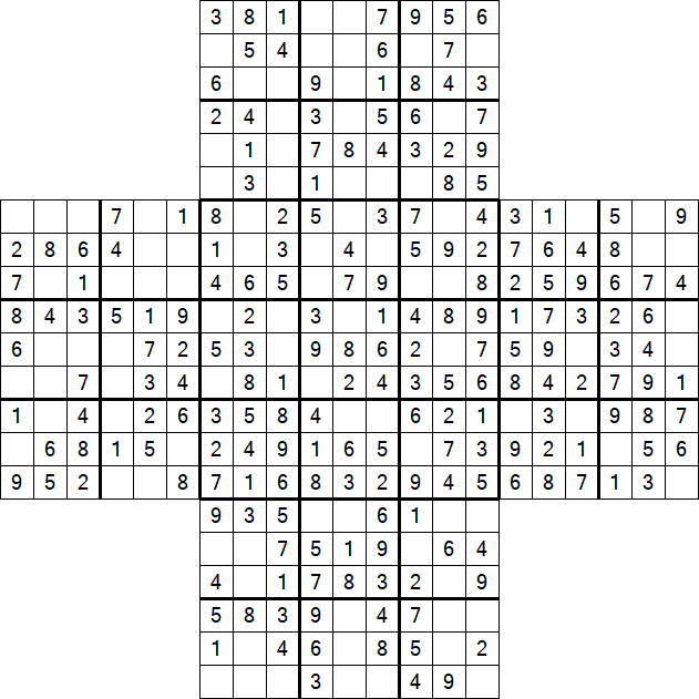 Cross Sudoku - Easy