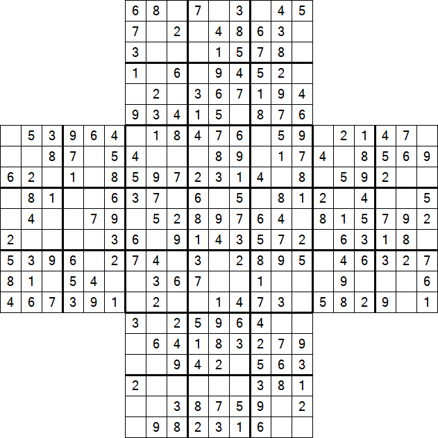 Cross Sudoku - Easy