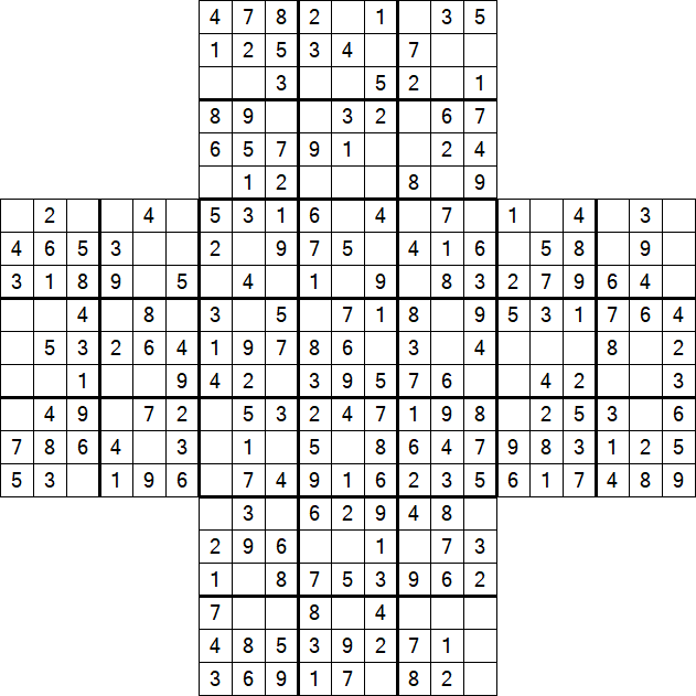 Cross Sudoku - Easy
