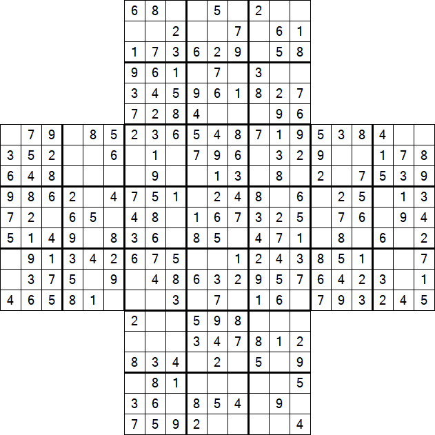 Cross Sudoku - Easy
