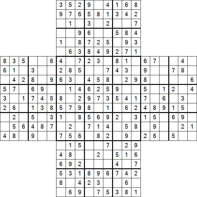 Cross Sudoku - Easy