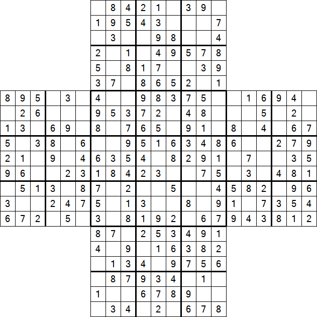 Cross Sudoku - Easy