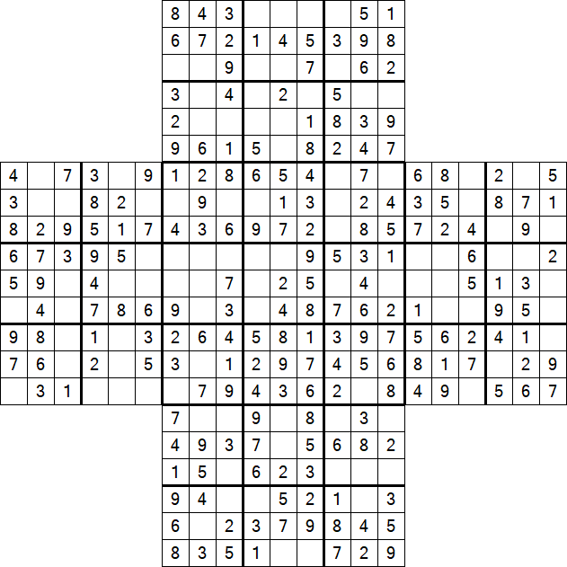Cross Sudoku - Easy