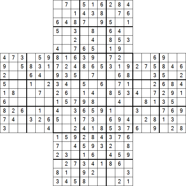 Cross Sudoku - Easy