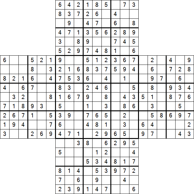 Cross Sudoku - Easy