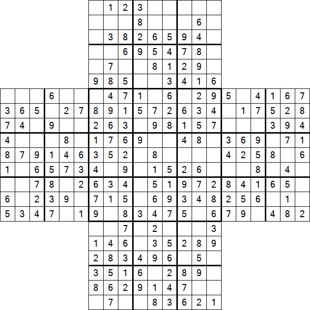 Cross Sudoku - Easy