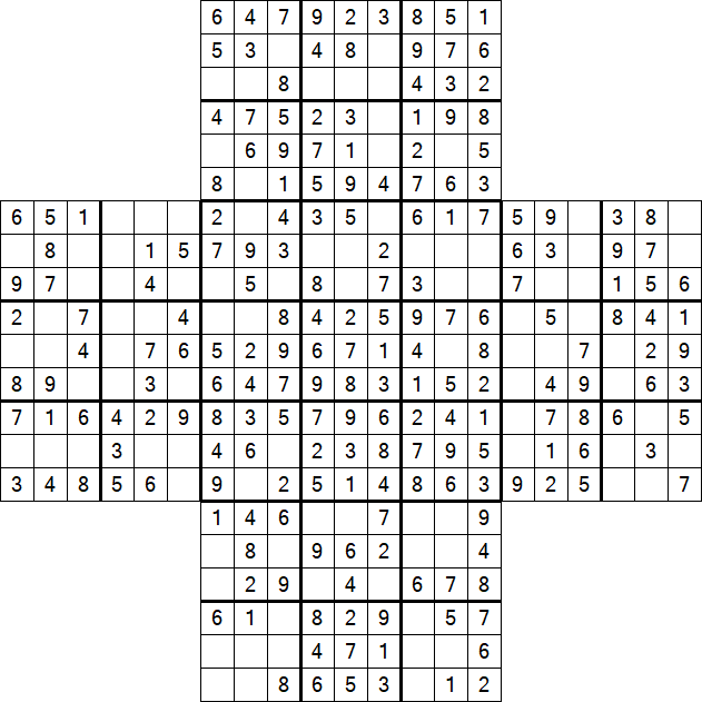 Cross Sudoku - Easy