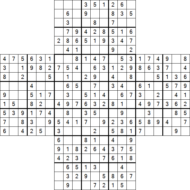 Cross Sudoku - Easy