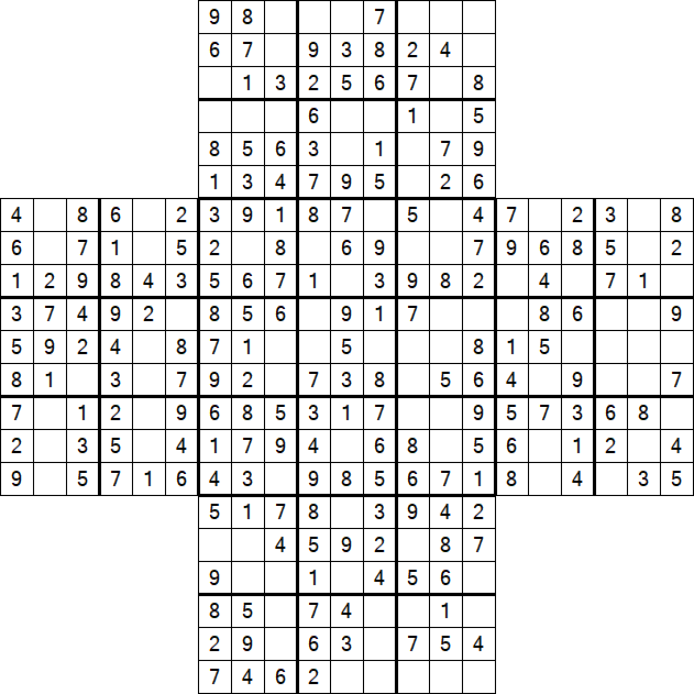 Cross Sudoku - Easy