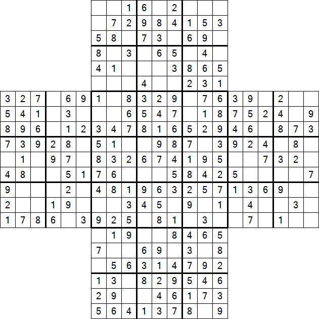 Cross Sudoku - Easy