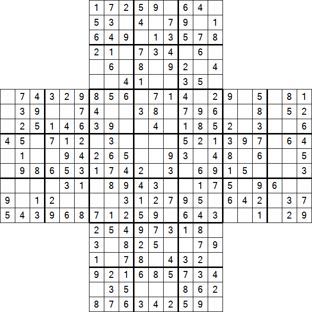 Cross Sudoku - Easy