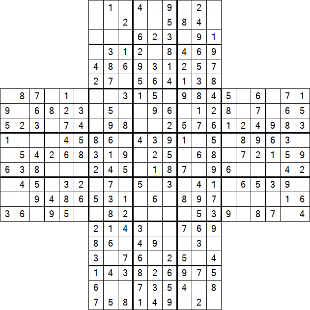 Cross Sudoku - Easy