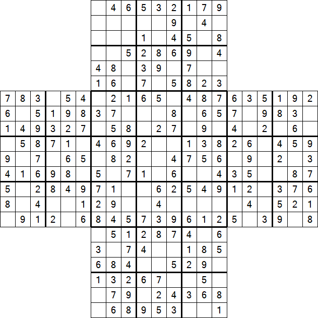 Cross Sudoku - Easy