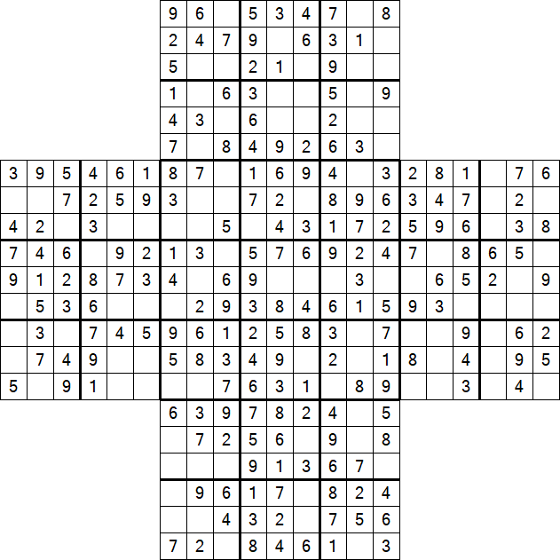 Cross Sudoku - Easy