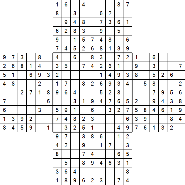 Cross Sudoku - Easy