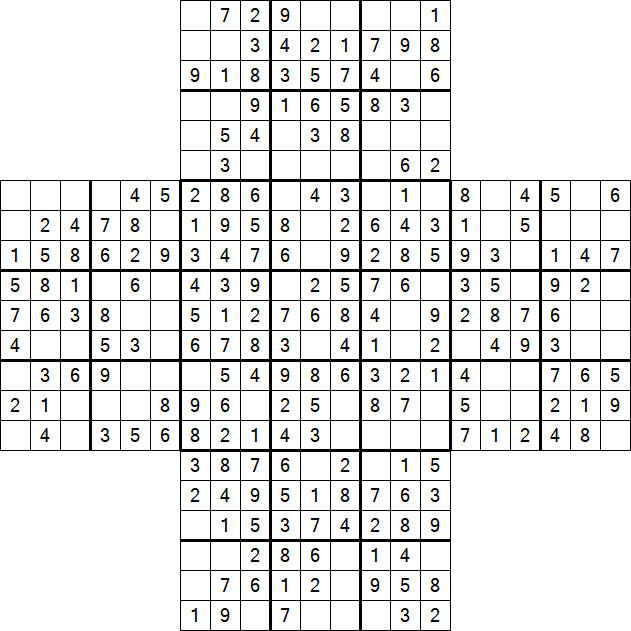 Cross Sudoku - Easy