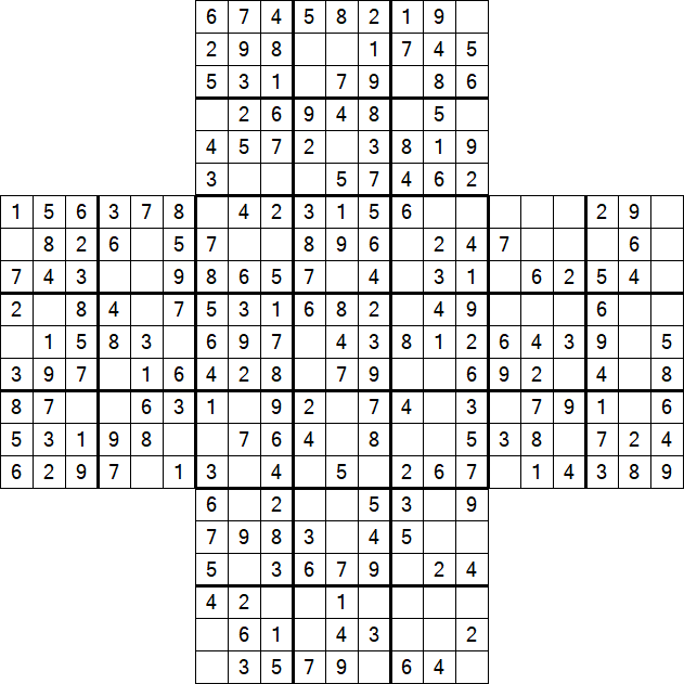 Cross Sudoku - Easy
