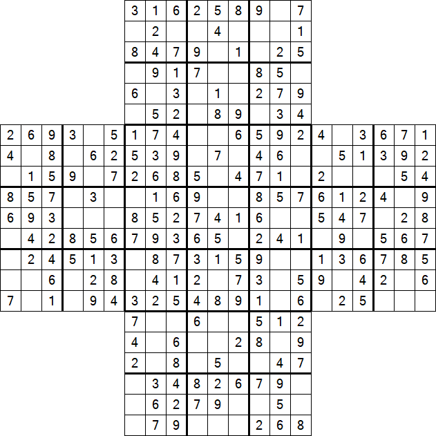 Cross Sudoku - Easy