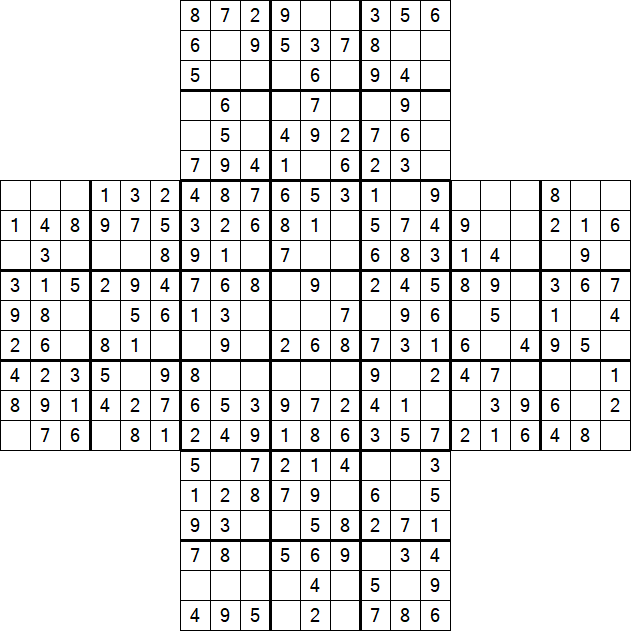 Cross Sudoku - Easy