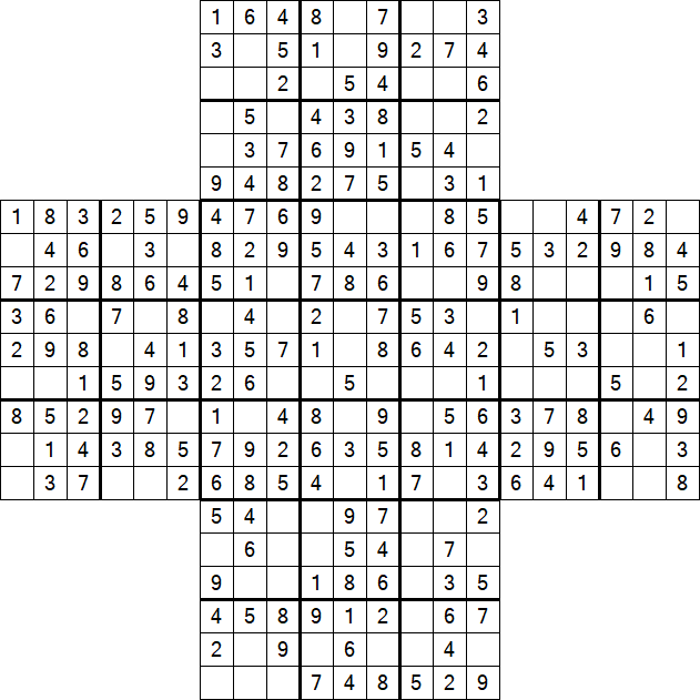 Cross Sudoku - Easy