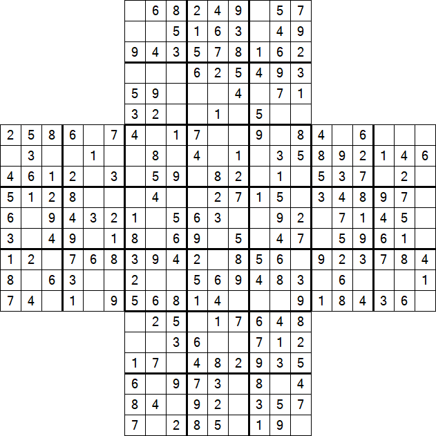 Cross Sudoku - Easy