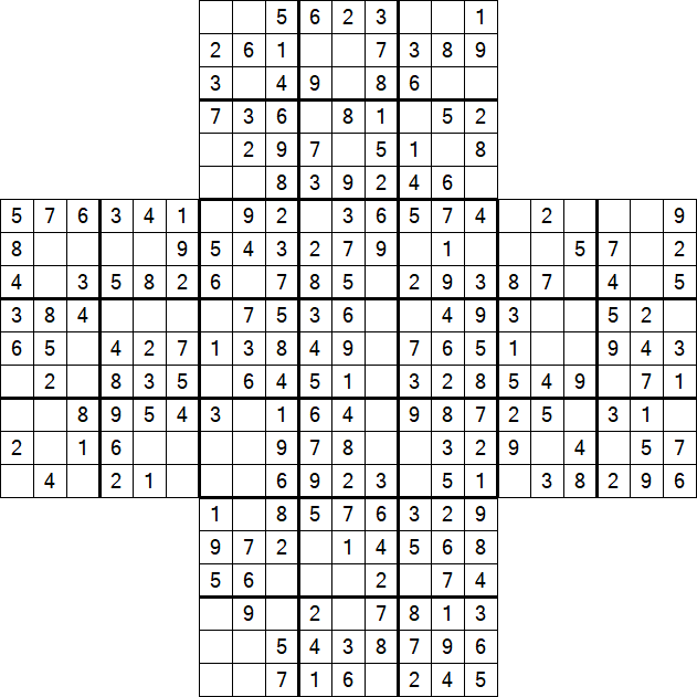 Cross Sudoku - Easy
