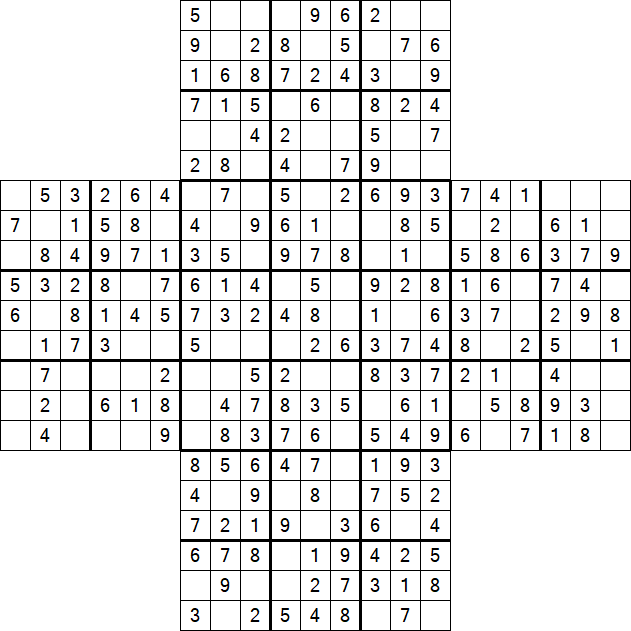 Cross Sudoku - Easy