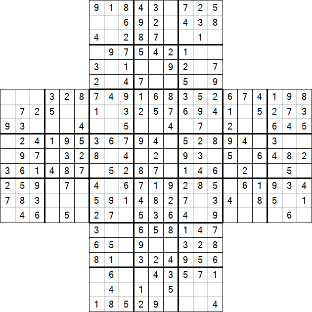 Cross Sudoku - Easy